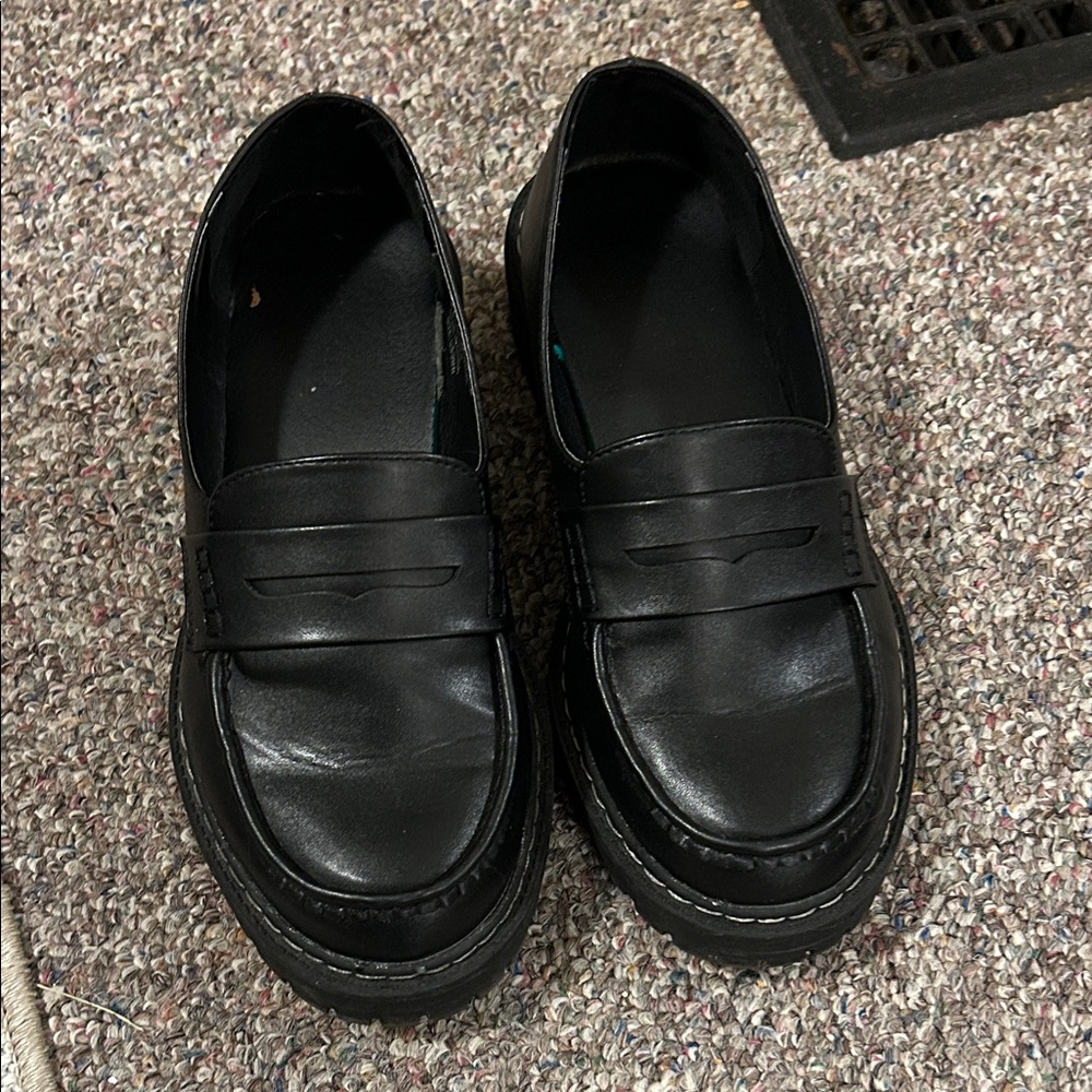 Black Lug Loafers
